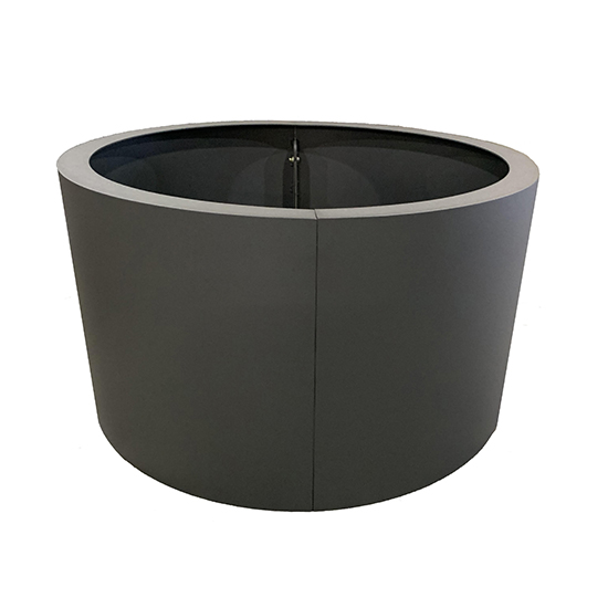 Round open bottom powder coated planter bed