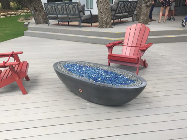 Concrete Oval Oasis Fire Pit Bowl 