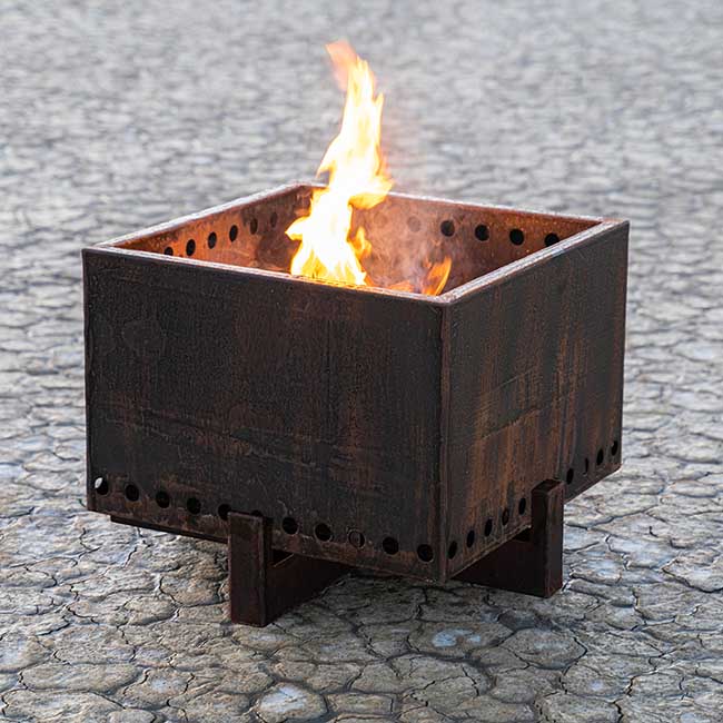 Corten Steel Square Smokeless Fire Pit 