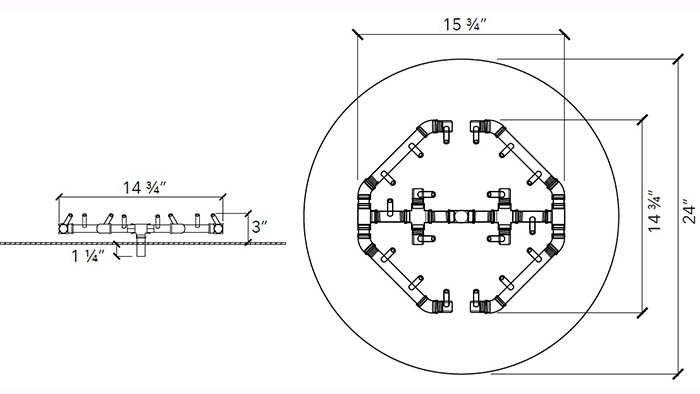 Octagonal Crossfire Warming Trends Burner 